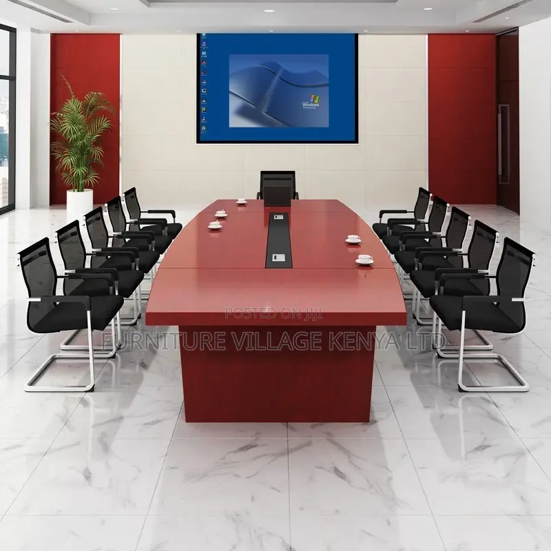 Boardroom Table; 3.5m Mahogany Finish Office Conference Table