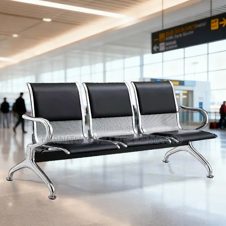 Waiting Bench; 3-seater Waiting Bench With Pu Cushions