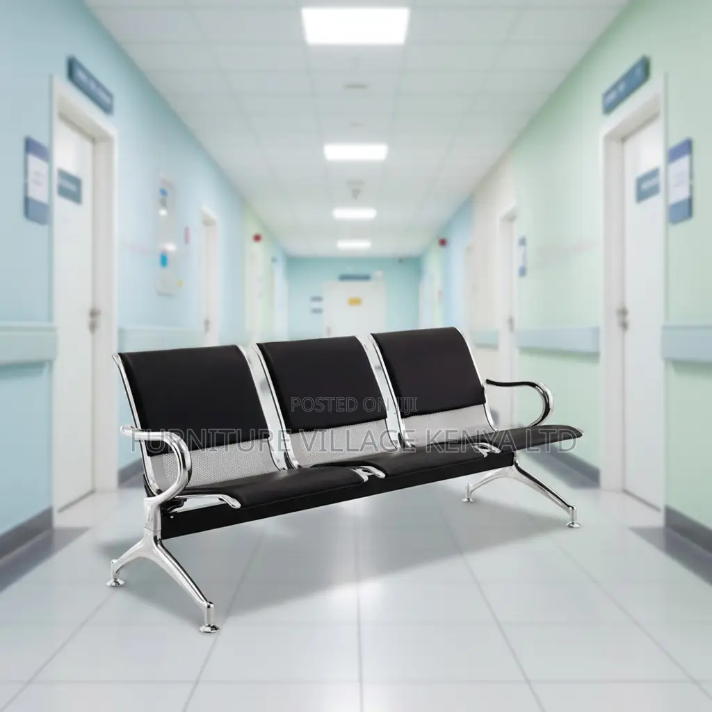 Waiting Bench; 3-seater Waiting Bench With Pu Cushions