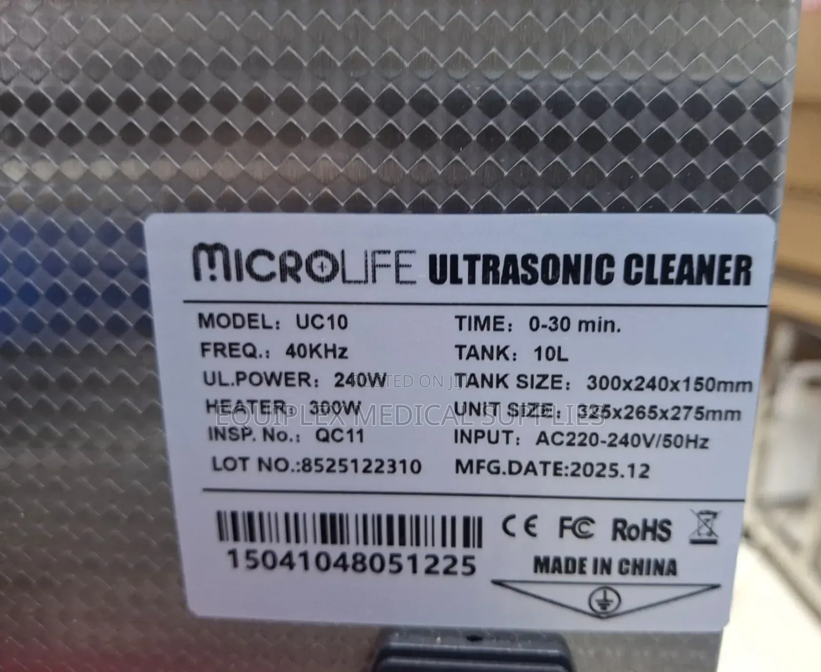 New Microlife Ultrasonic Cleaner (Stainless Steel)