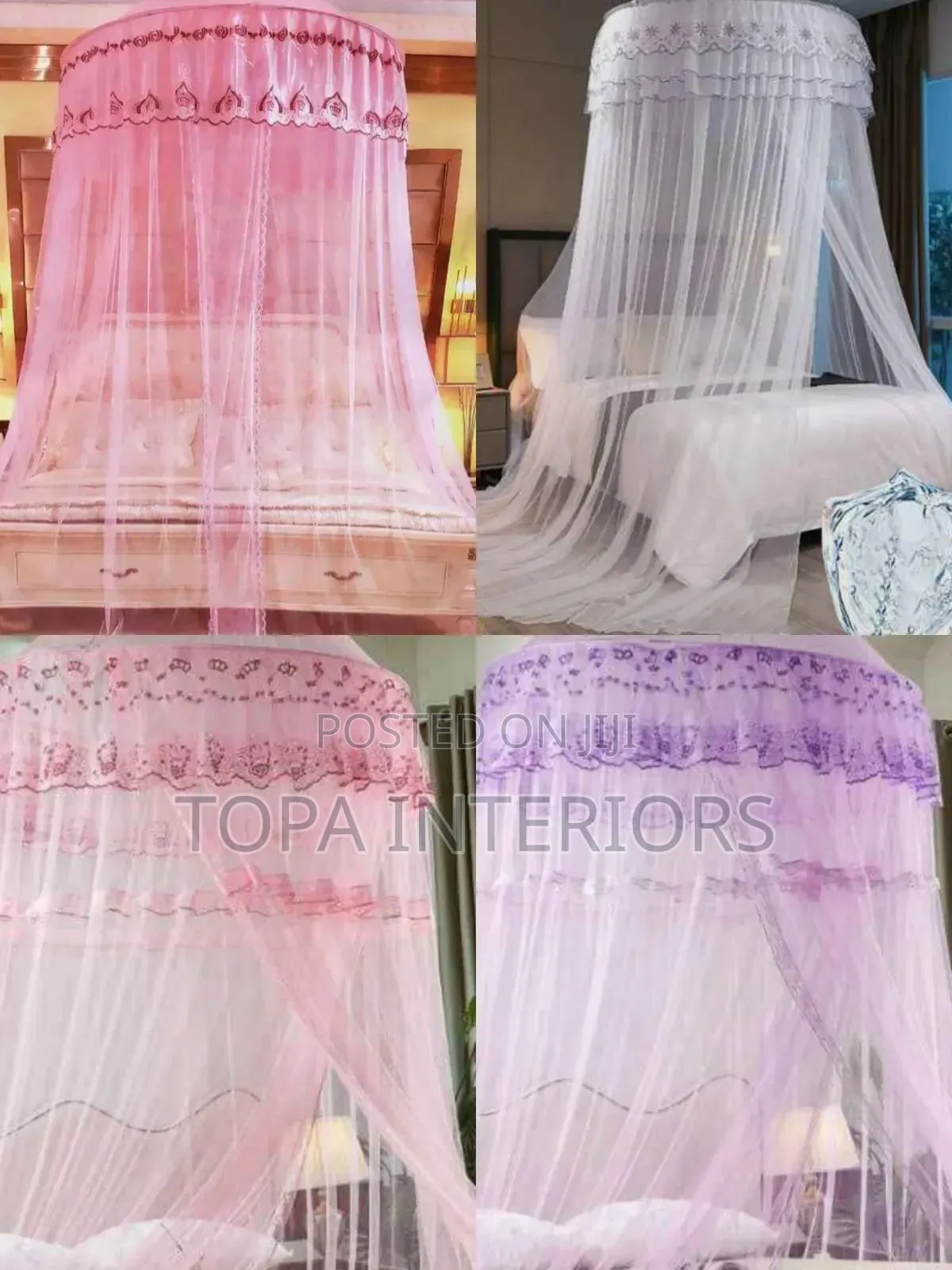 Bed Net With Ceiling Hook Free Size Round Ring Mosquito Net