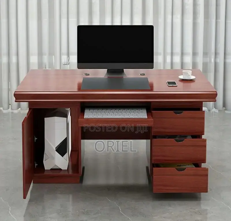 Office Desk : 1.2m Executive Mahogany Solid Wood Office Desk