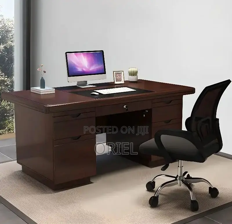 Office Desk : 1.2m Executive Mahogany Solid Wood Office Desk