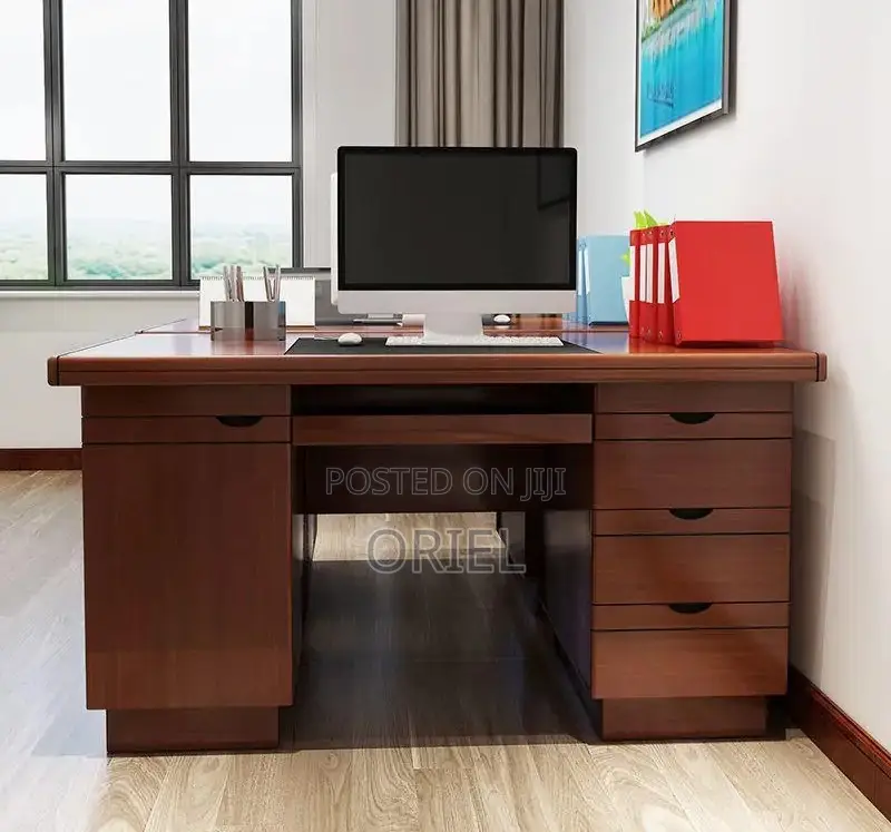 Office Desk : 1.2m Executive Mahogany Solid Wood Office Desk