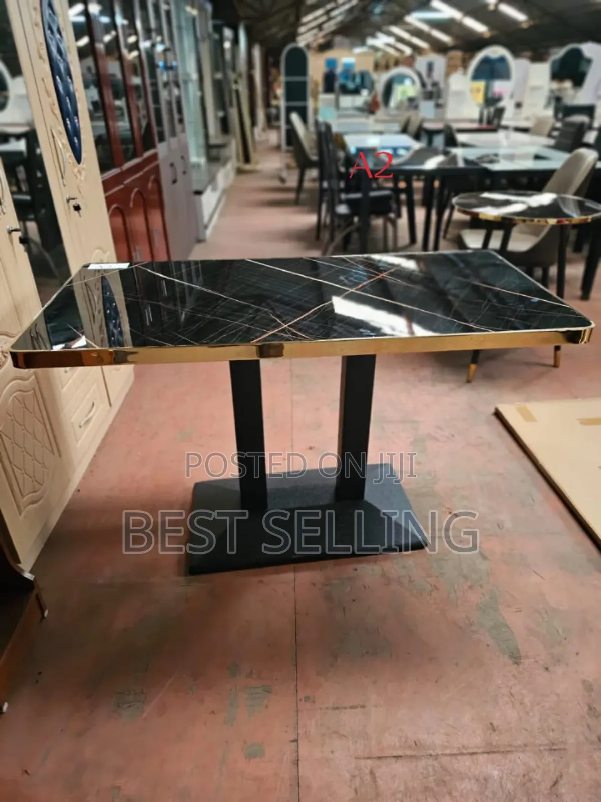 Black Top Rectangular Dining Table