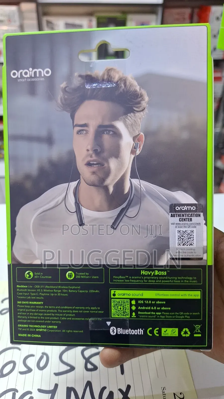 Oraimo Necklace Lite (Model Oeb-311) Neckband Wireless Earphones.