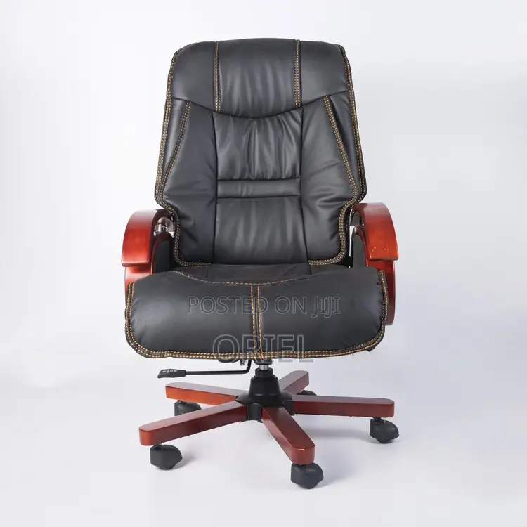 Modern Office Chair : Wooden Frame Executive High-Back Office Chair