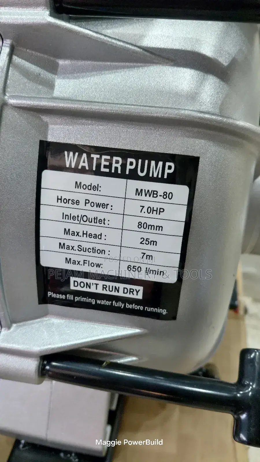 Maxmech 3" MWB-80 Petrol-Powered Sewage/Trash Pump.