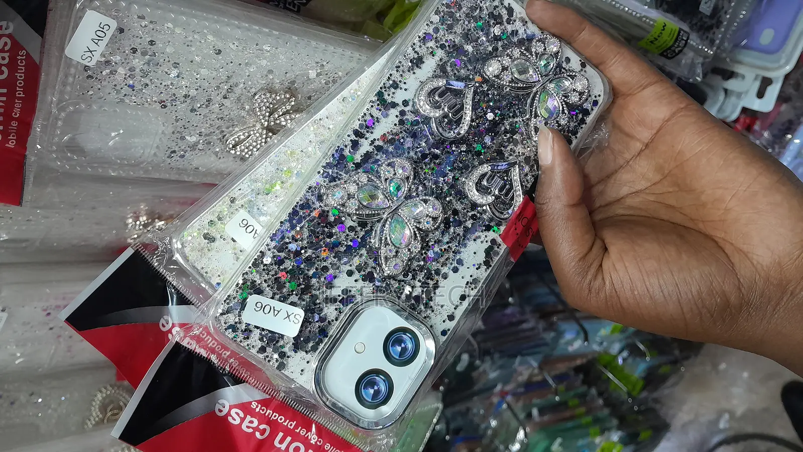 Sinak Samsung Galaxy A06 4g Gradient Glitter Butterfly Case