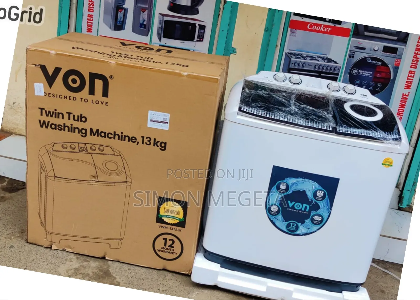 Von 13 KGS Washing Machine Twin Tub