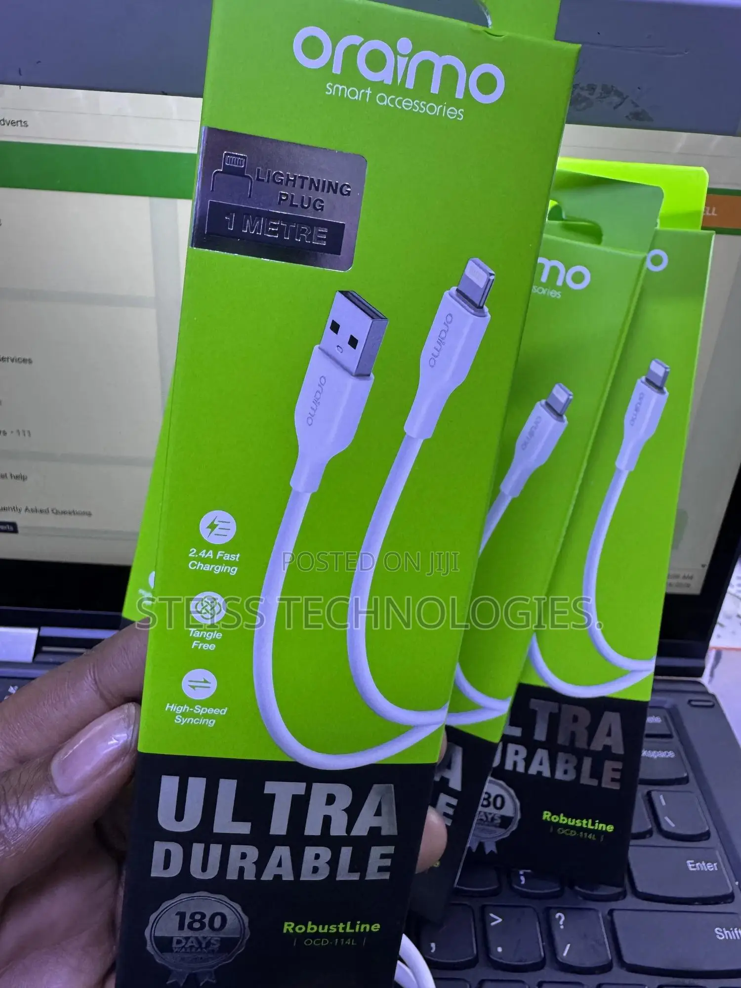 Oraimo White Lightning iPhone Data Cable