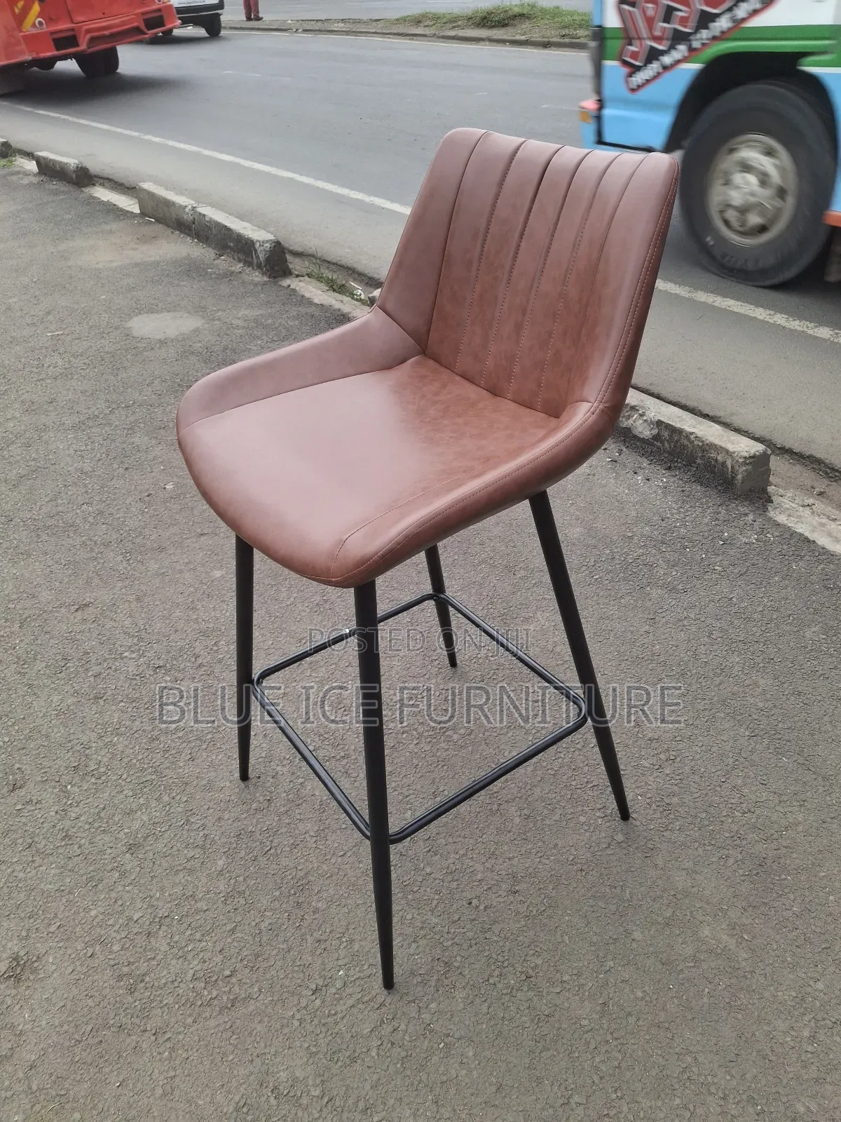 Brown Leather Stool