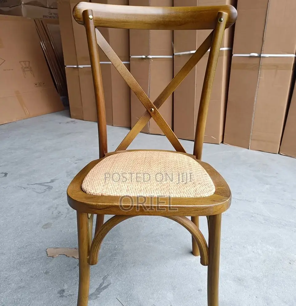 Dining Chairs; Rustic Wooden Cross-Back Kitchen Chair
