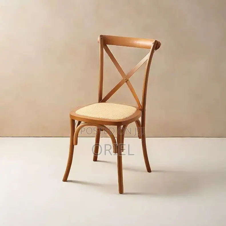 Dining Chairs; Rustic Wooden Cross-Back Kitchen Chair