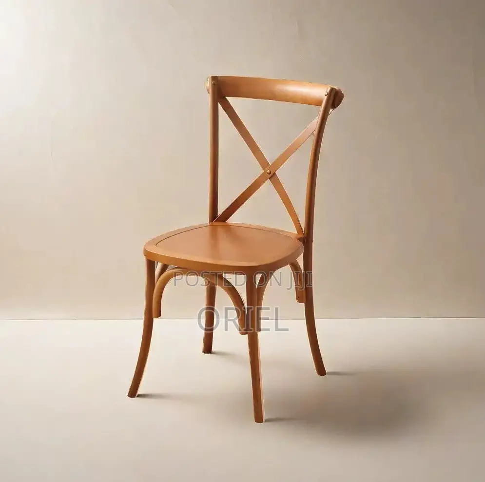 Dining Chairs; Rustic Wooden Cross-Back Kitchen Chair