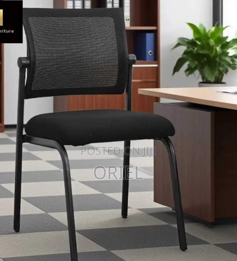 Office Guest's Chair; Breathable Fabric Armless Visitor Seat
