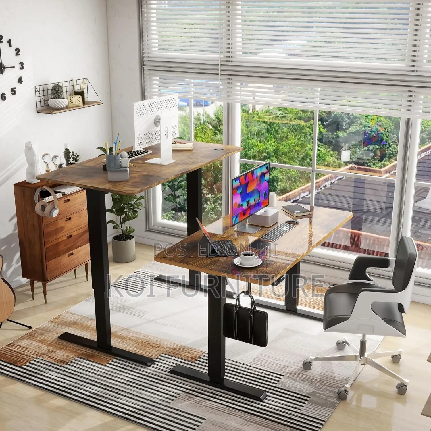 Office Desk : 1.2m Office Adjustable Standing Desk