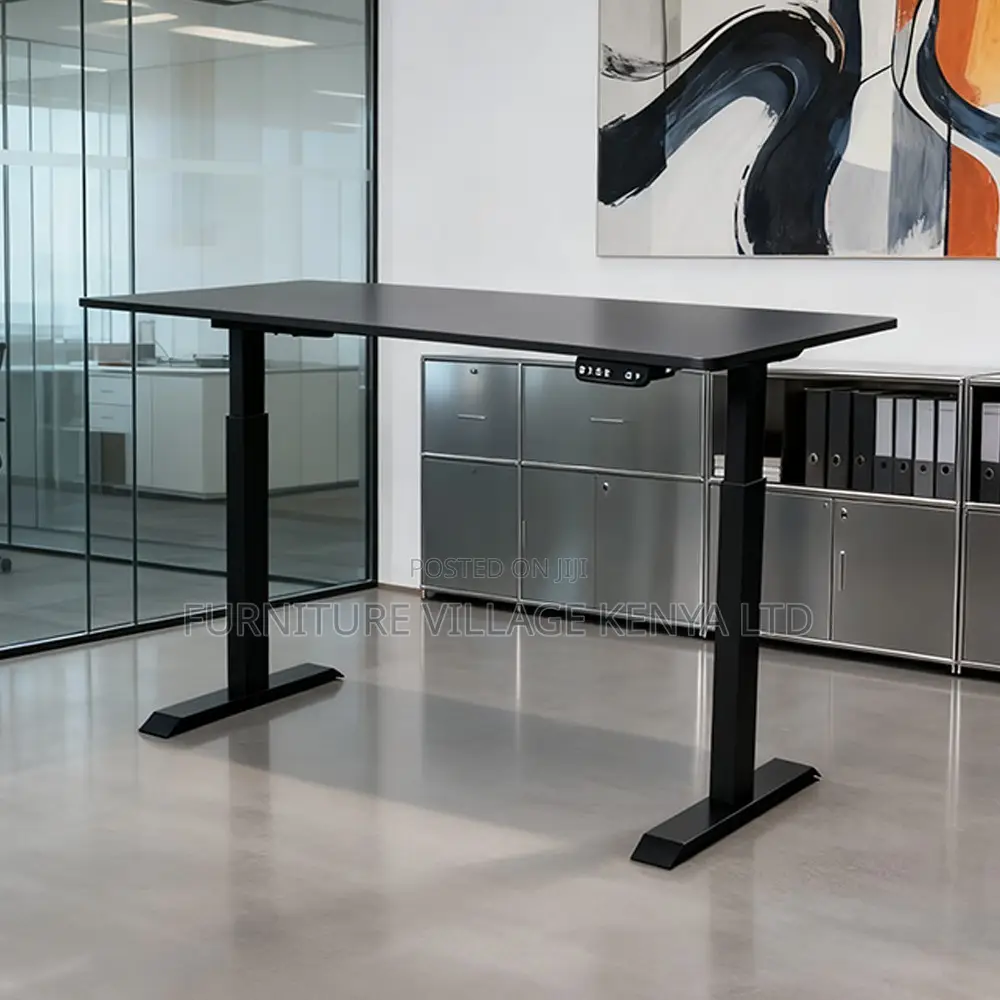 Office Desk; Black Electric Adjustable Home/Office Table