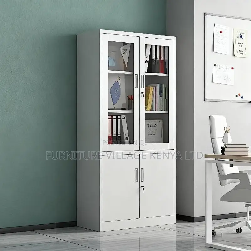 Office Cabinet; 2-door Half Glass Filing Office Cabinet