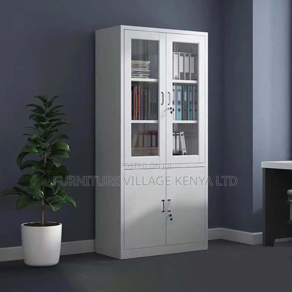 Office Cabinet; 2-door Half Glass Filing Office Cabinet