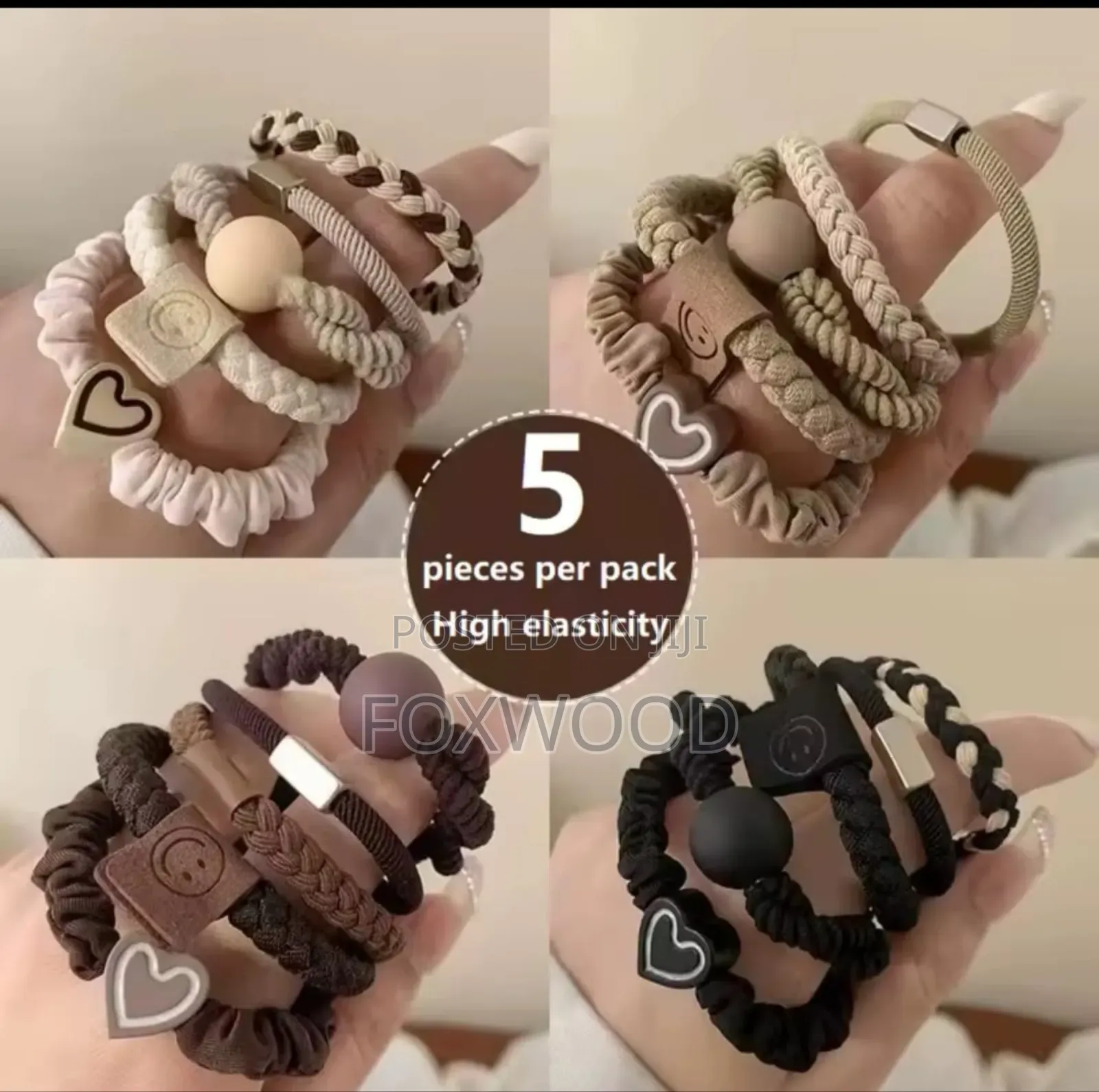 Rubber Bandelastic Hair Rope 5pcs
