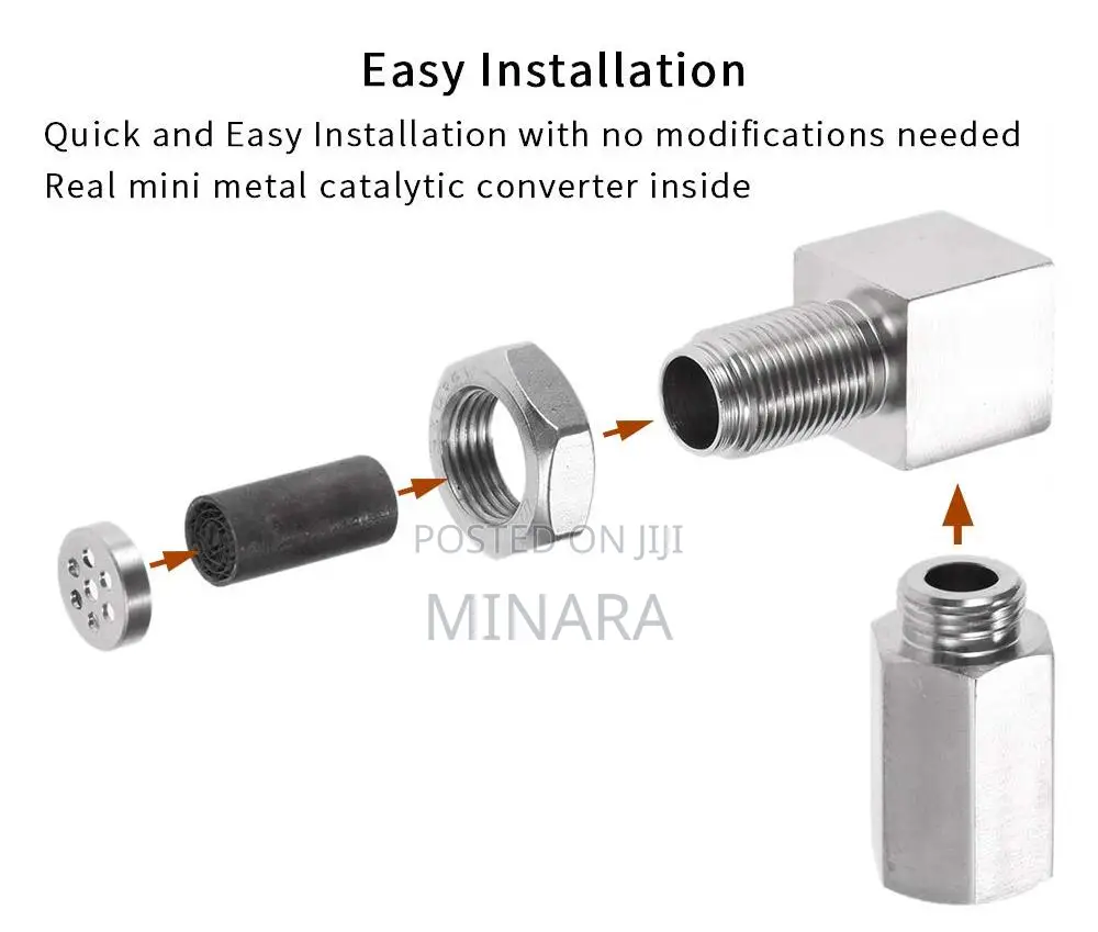 1 Pc, 90 Degree Angled Oxygen Sensor Spacer, 02 Adapter,Cat Converter