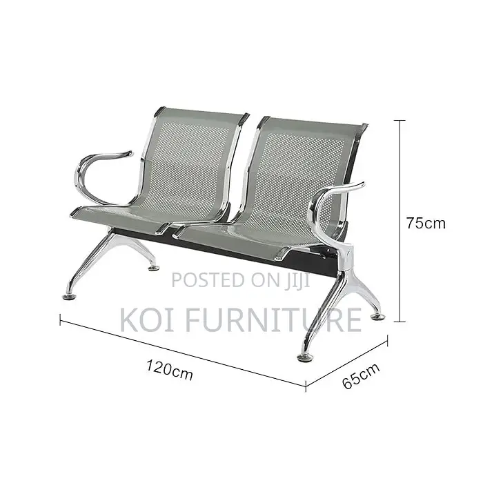 Office Benches; 2-Link Steel Reception Waitaing Bench