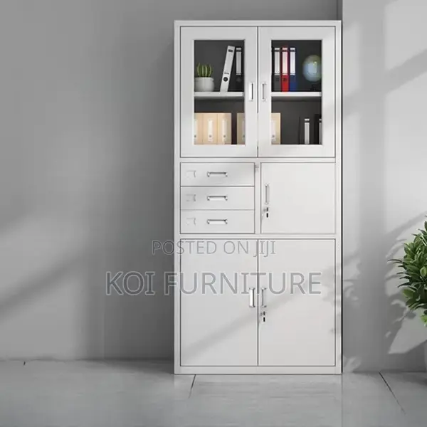 Office Cabinet; 2-Door Metallic Office Cabinet With Safe