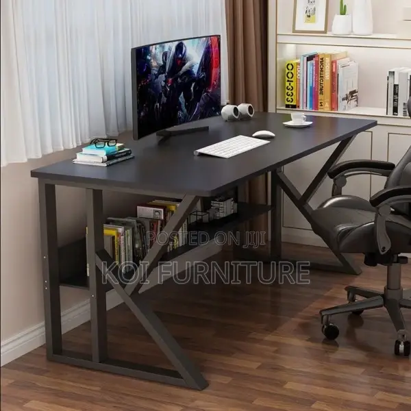 Office Desk; 120cm Study Desk With Bookshelf
