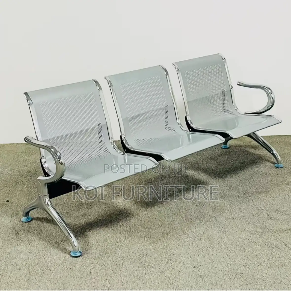 Office Bench; 3-Link Steel Waiting Benches