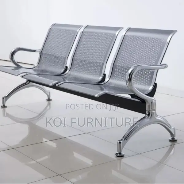 Office Bench; 3-Link Steel Waiting Benches