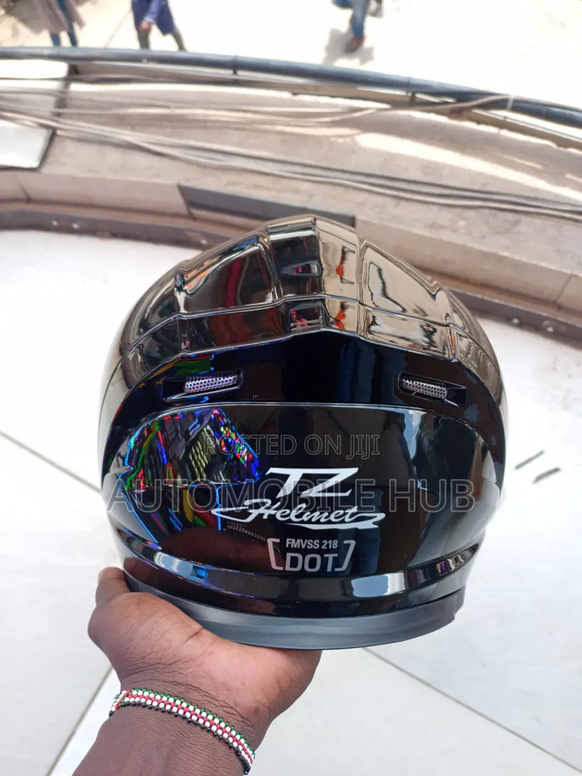 Tz Shiny Black Full Face Motorcycle Helmet – Strong&Protective Helmet