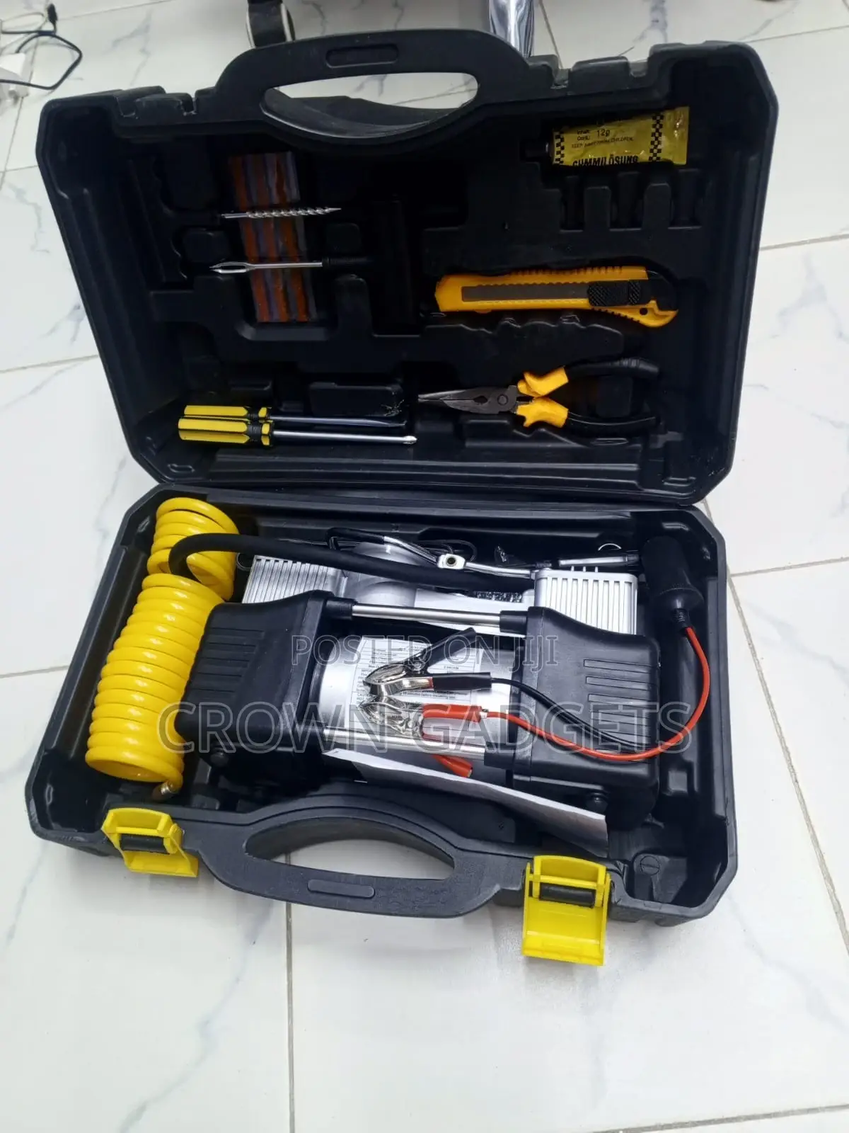 12v Car Tire Inflator Air Compressor With Repair Kit