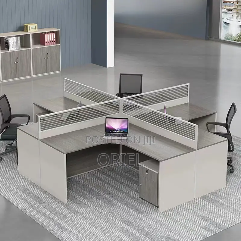 Office Workstation : 4-Way Cubicle Staff Modular Office Workstation