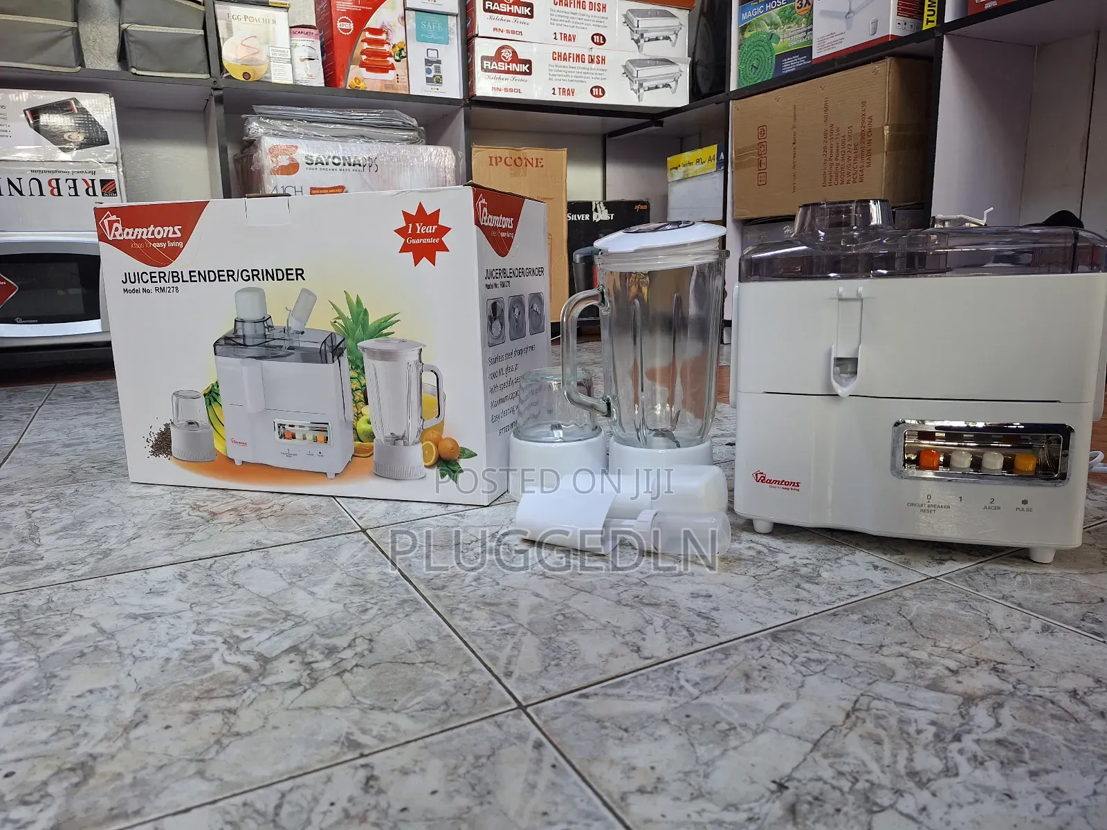 Ramtons 3-in-1 Juicer, Blender, and Grinder, Model No: Rm/278.