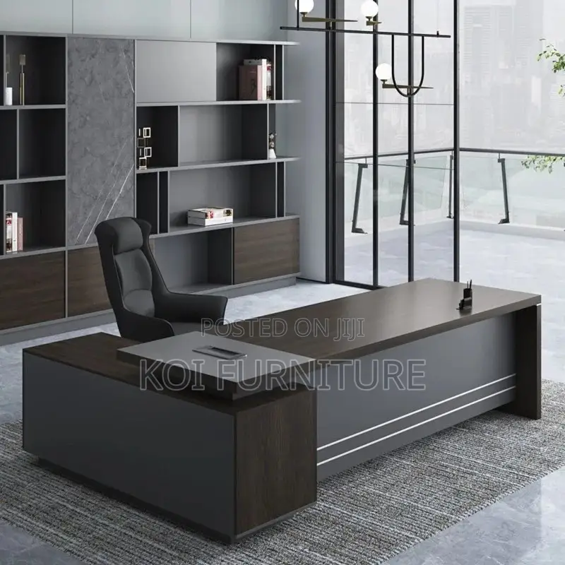Office Desk; 1800mm Modern Gray Executive Functional Desk