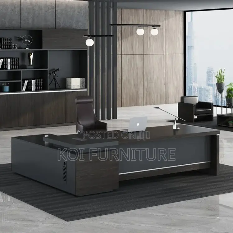 Office Desk; 1800mm Modern Gray Executive Functional Desk