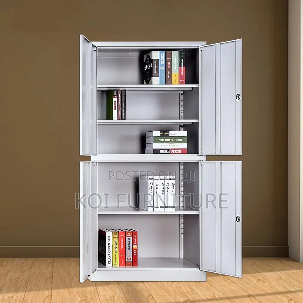 Office Cabinet; Four Doors Steel Executive Gray Cabinet