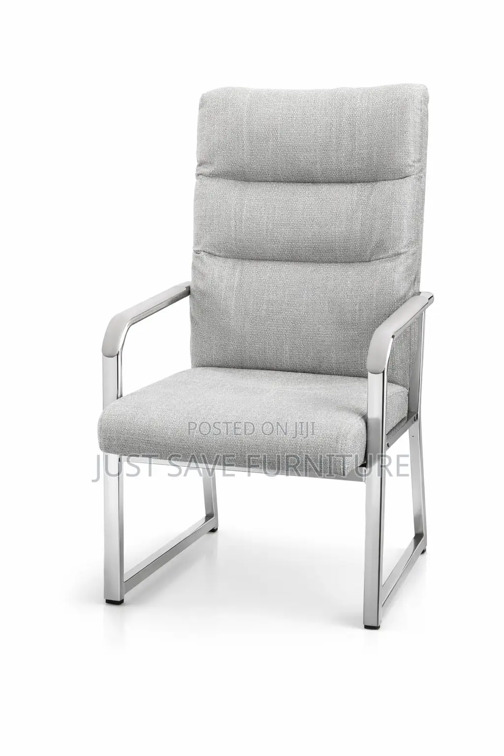 Modern Fabric Office / Visitor Chair With Chrome Frame and Armrests