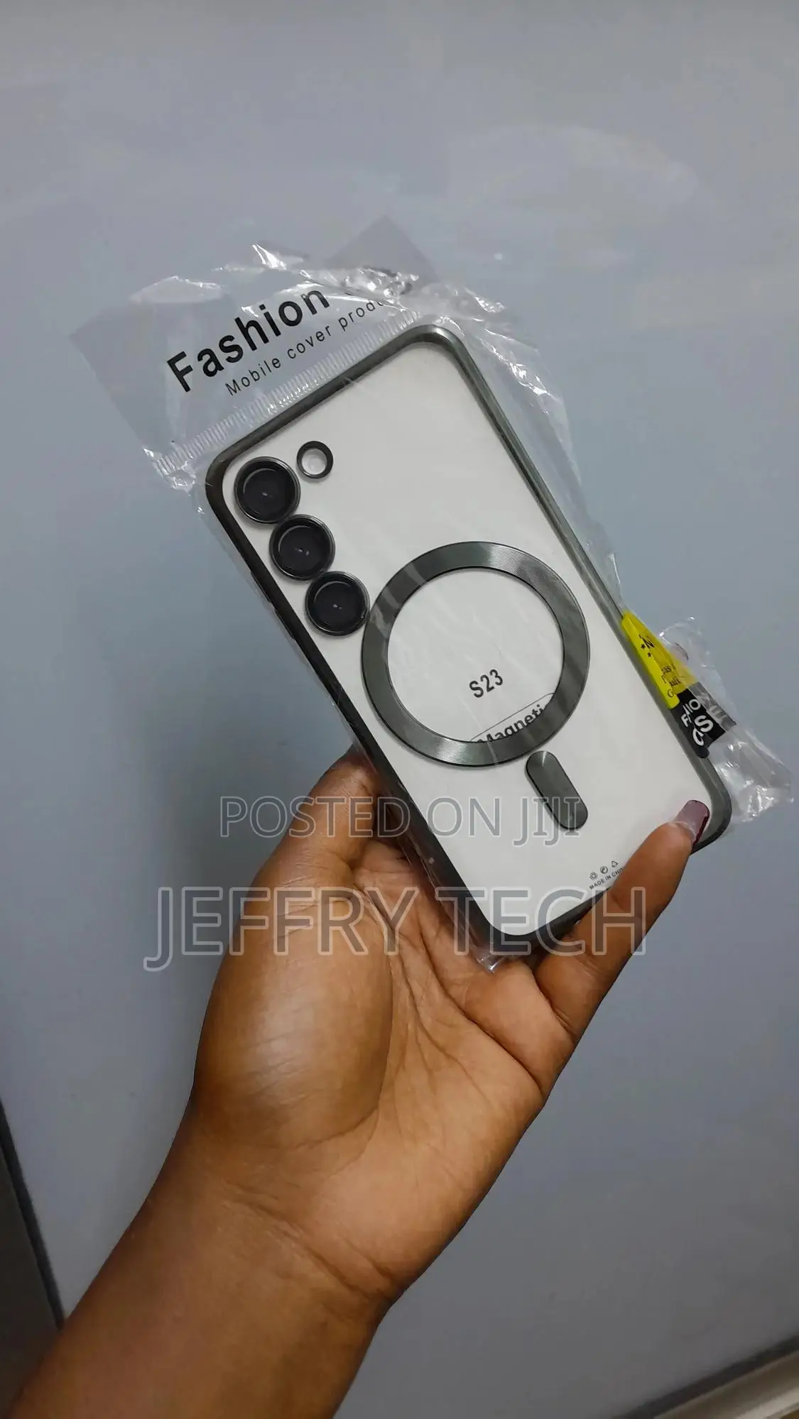 Toben Samsung Galaxy S23 Silver Magsafe Plated Clear Case
