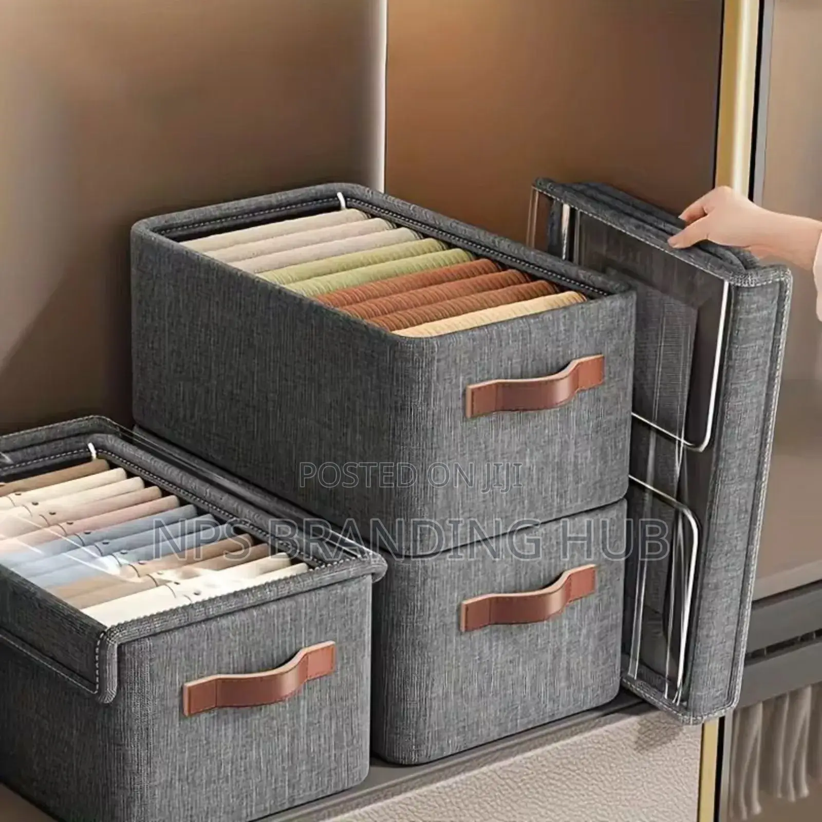 Collapsible Cloth Organizer With A Cover Size: 50cm X 35cm X 24cm. Cn