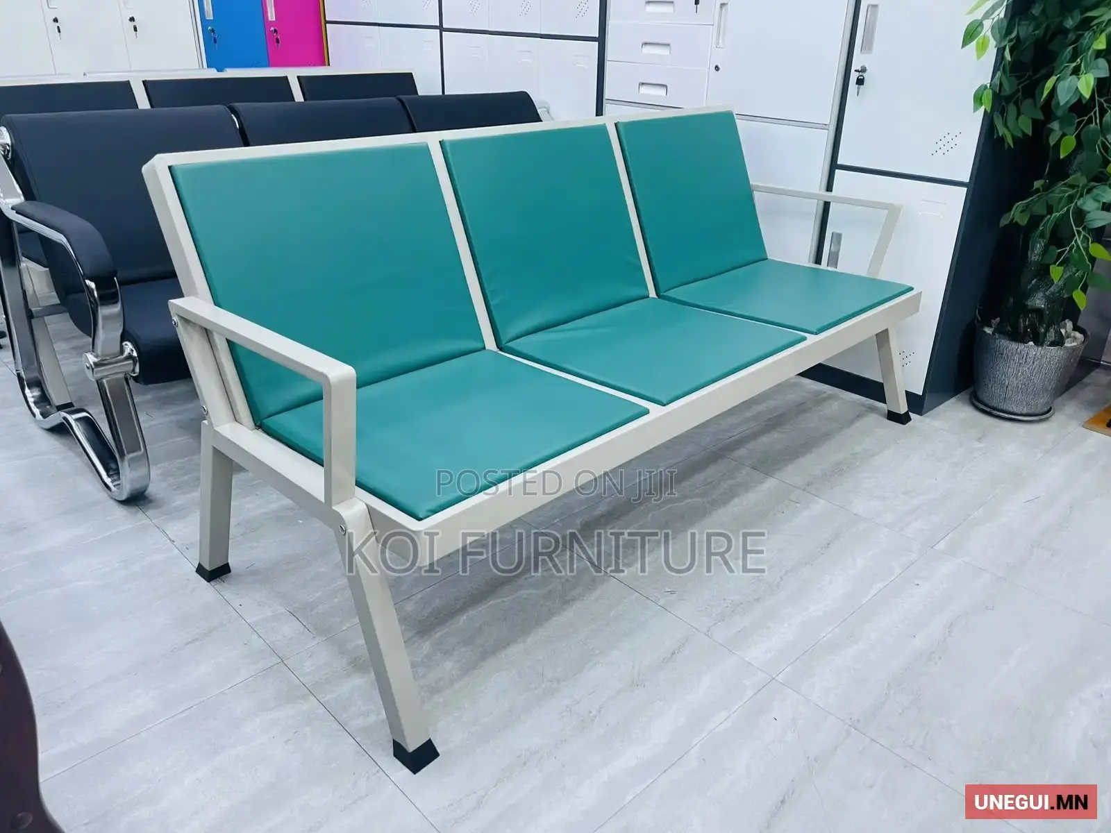 Office Bench : 3-Link Heavy-Duty Waiting Office Bench