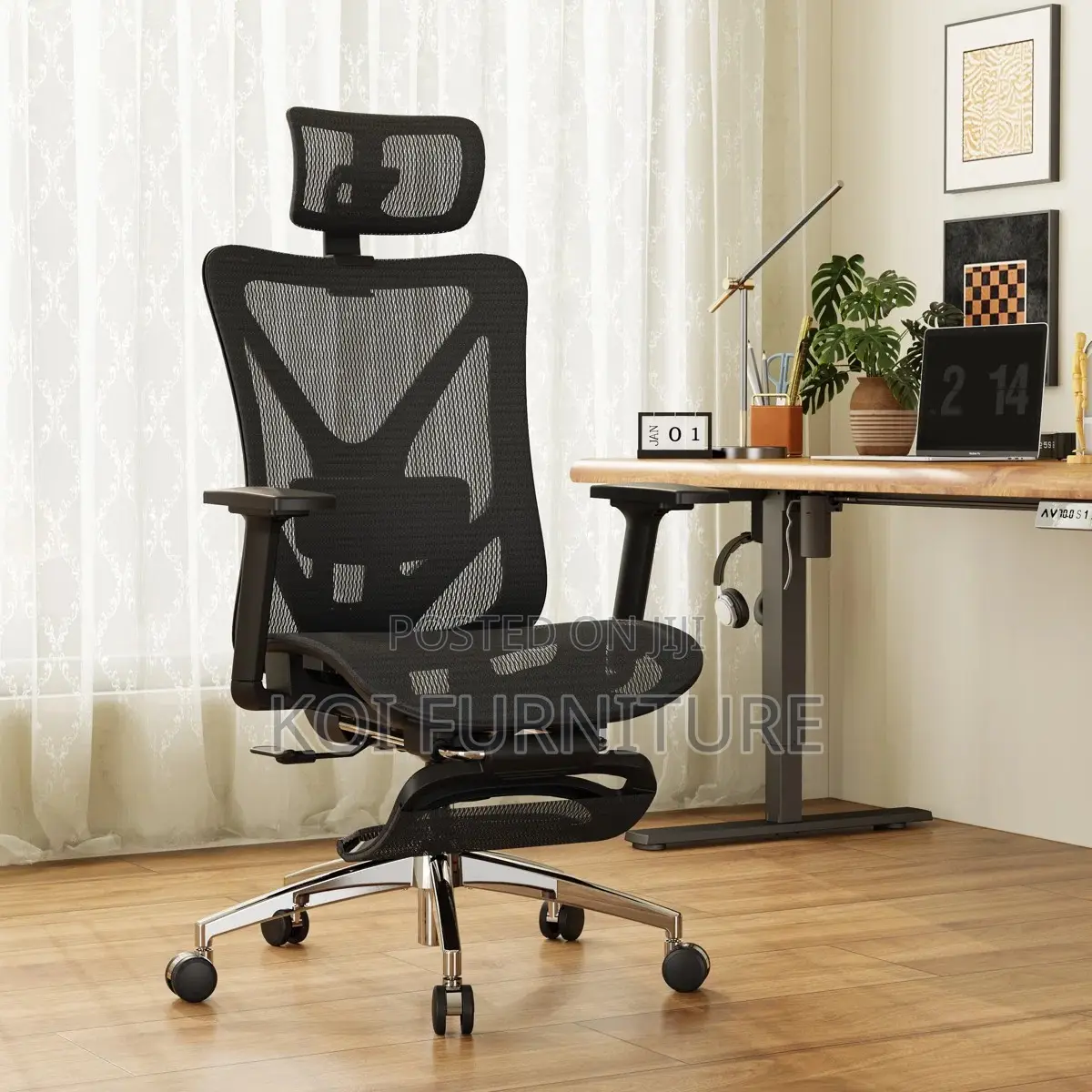 Office Chair : Orthopedic High-Back Ergonomic Chair With Footrest,