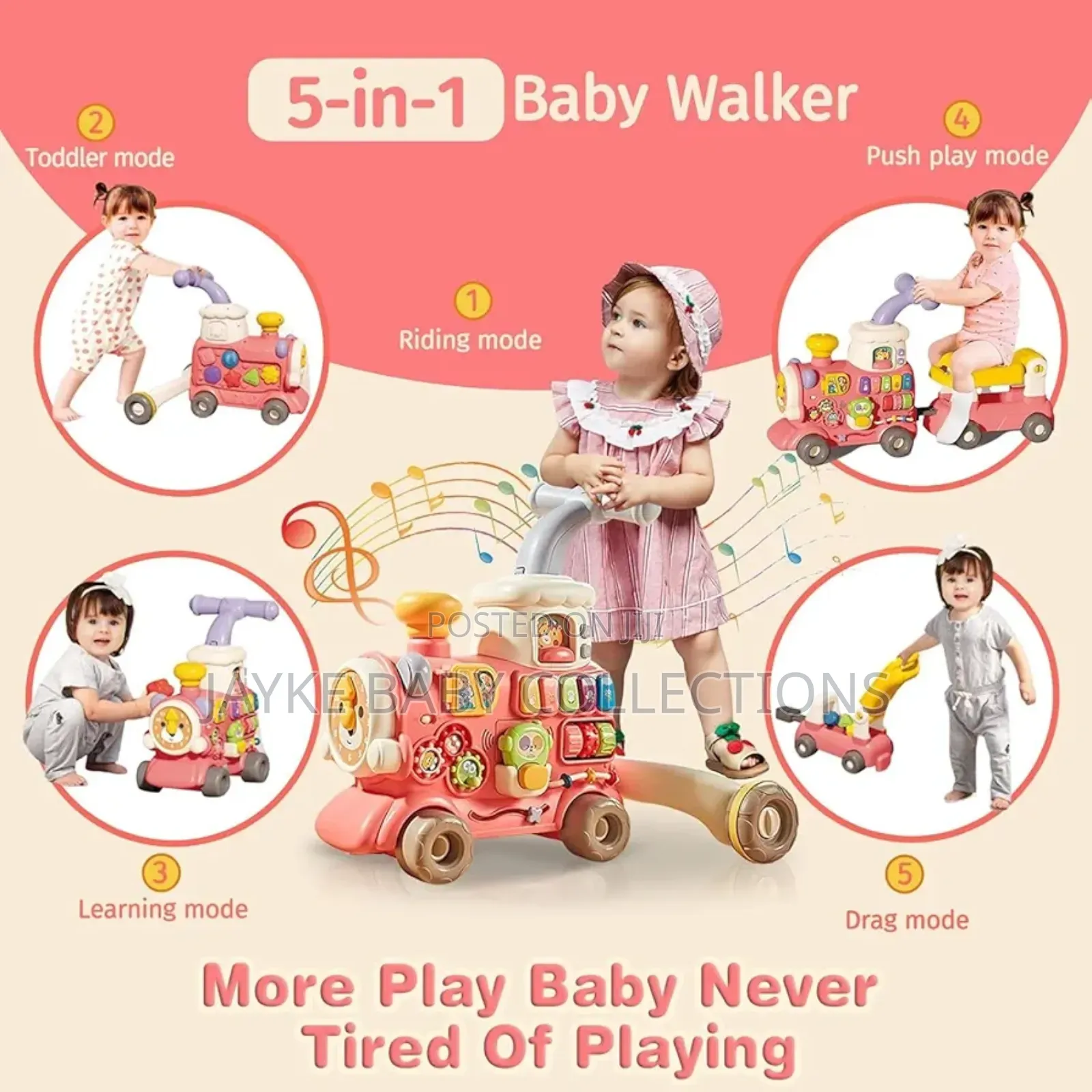 5-in-1 Baby Walker Train – Helps Babies Learn to Walk Play