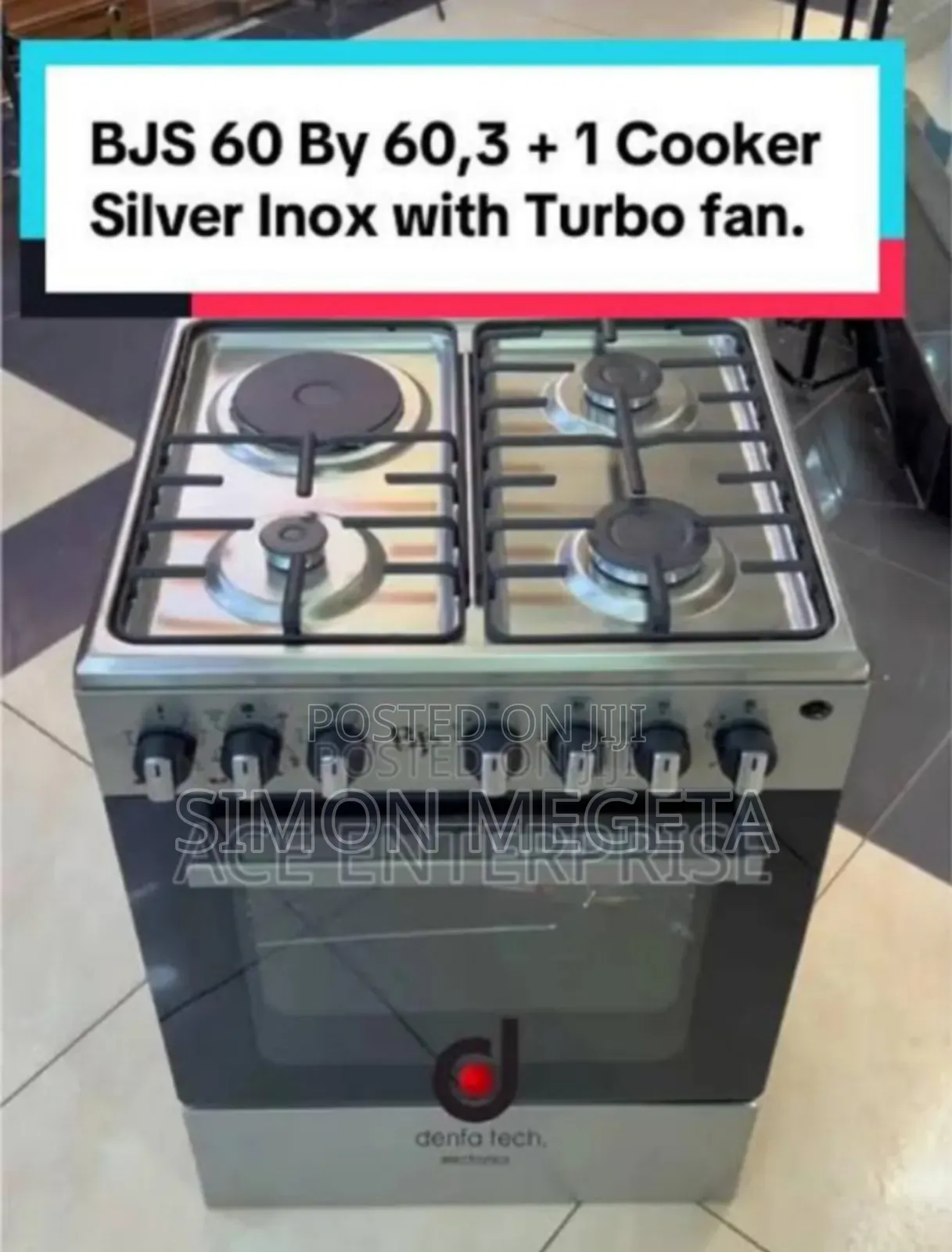With Turbo Oven Fan BJS 60*60 Standing Cooker