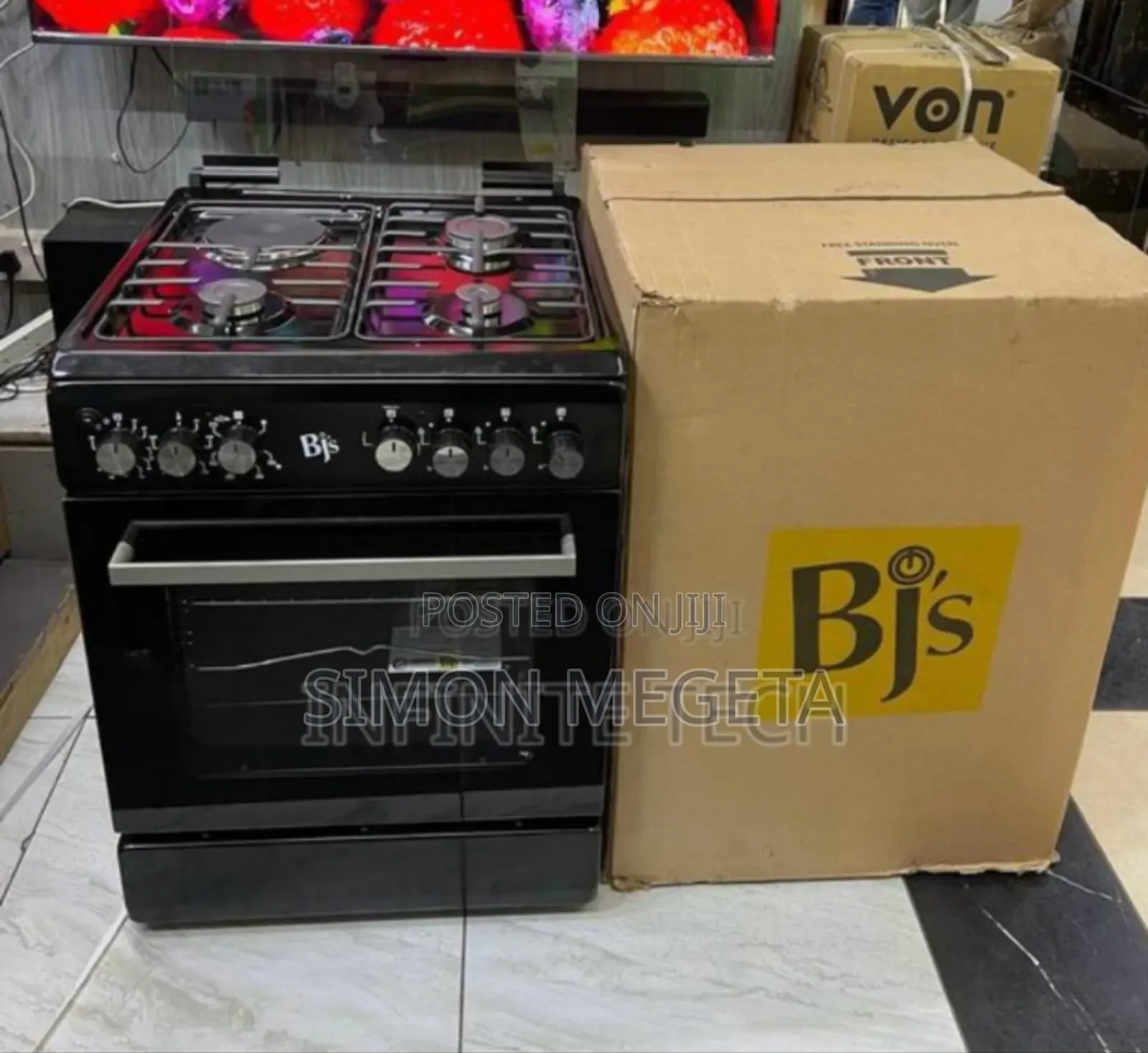 Colour Black BJS 60*60 Standing Cooker