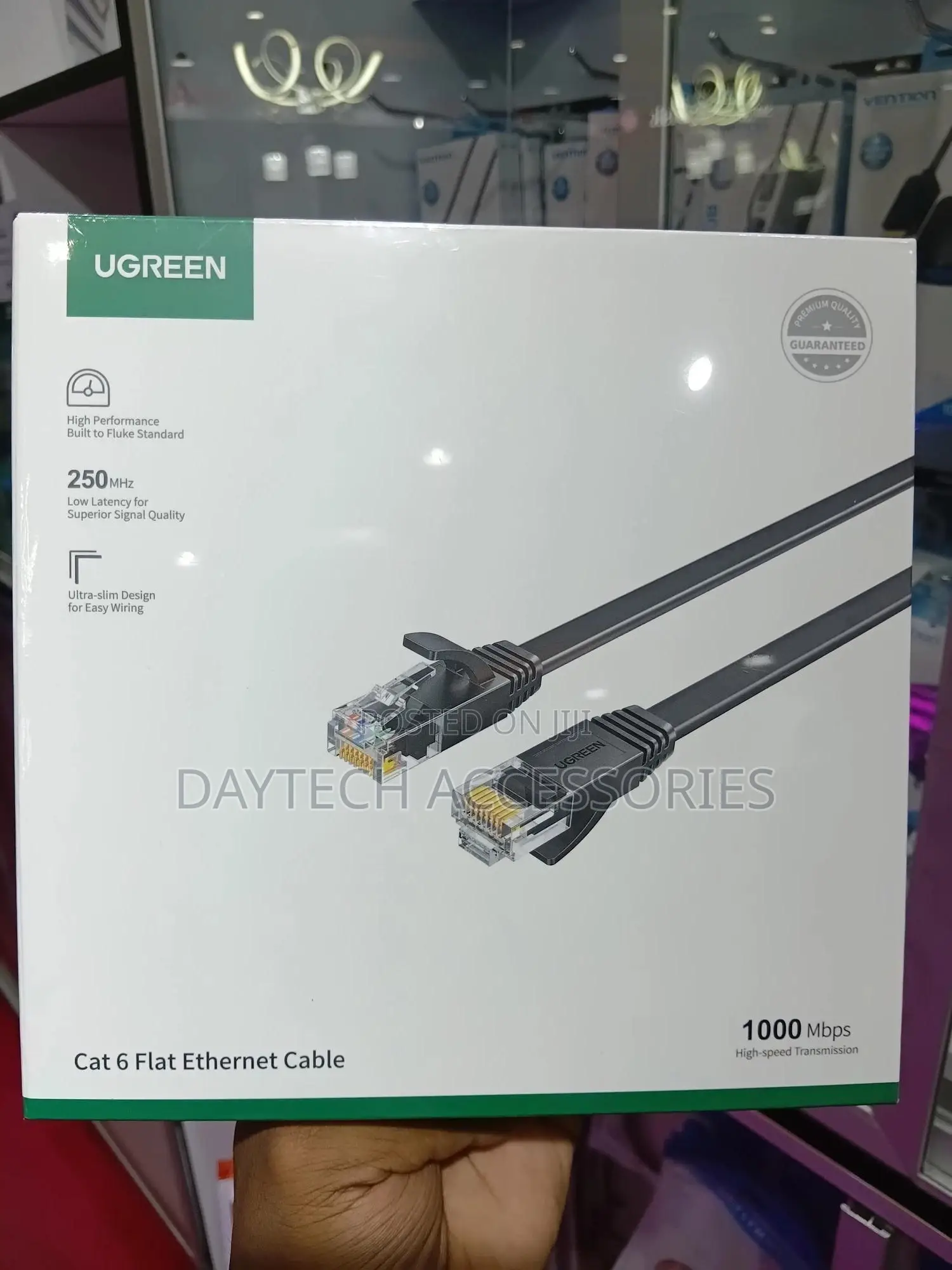 Ugreen Nw102-20166 Cat6 Utp Flat Ethernet Cable 20m – Black