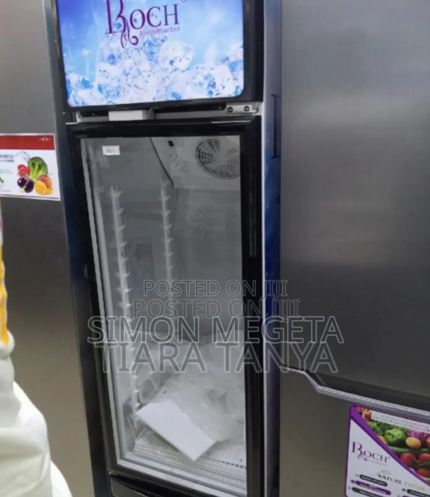 With Glass Door Roch 329l Display Fridge. Transparent