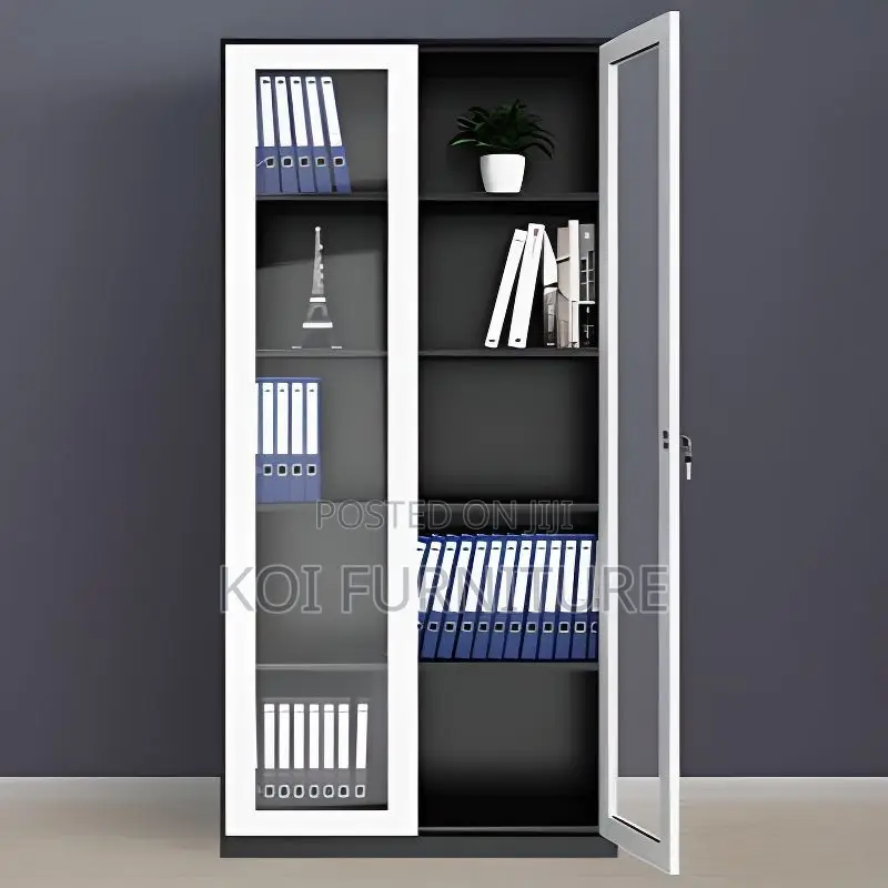 Office Cabinet; Two Doors Filing Cabinet With Front Glass View