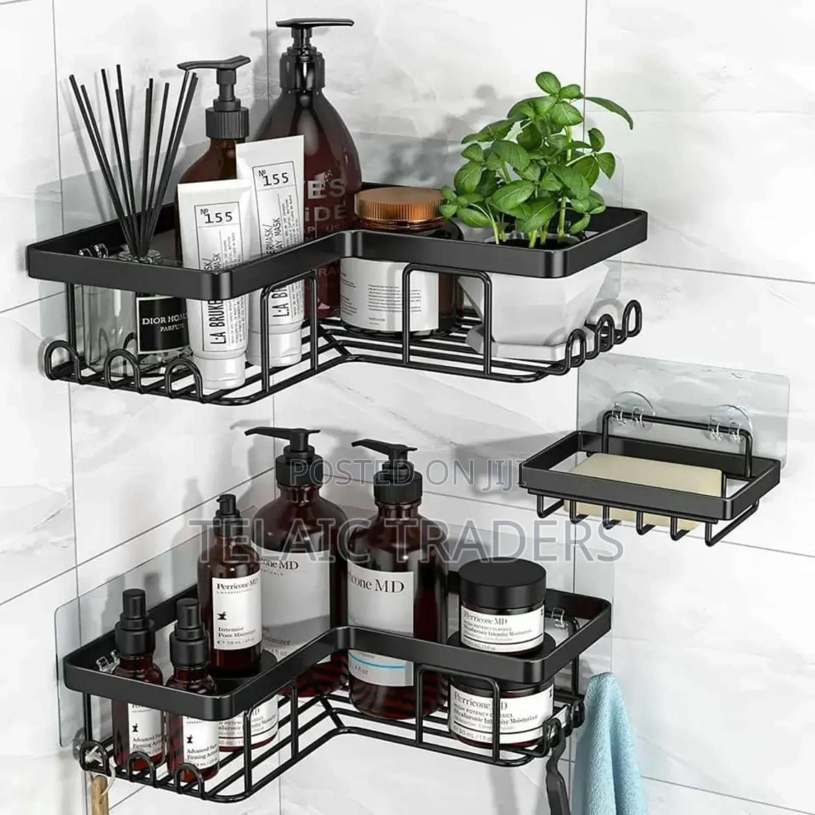 3pcs Set Corner Shower Caddy Shelf/ Wall Organizer